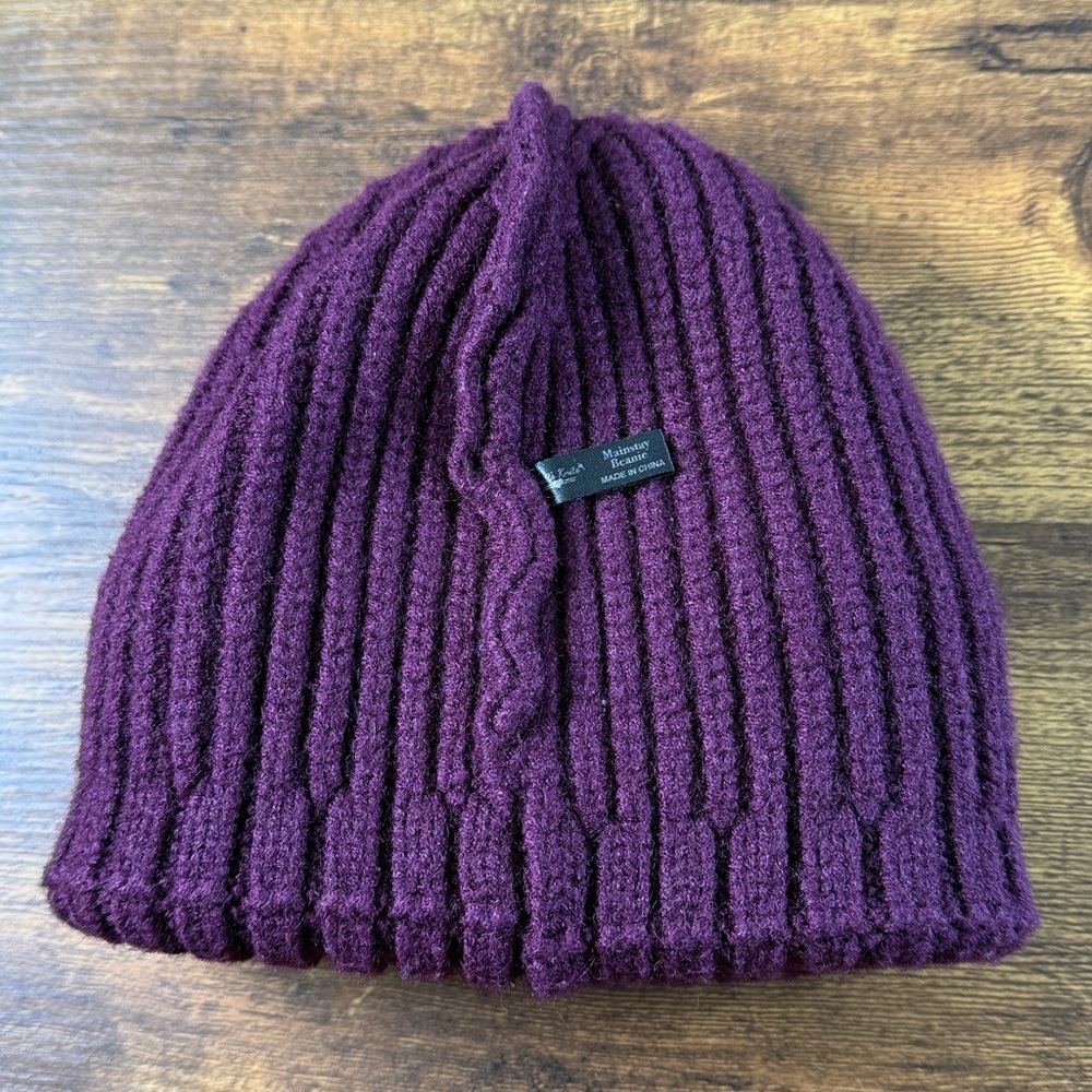 Purple Ribbed Britt’s Knits Beanie - Picture 5 of 9